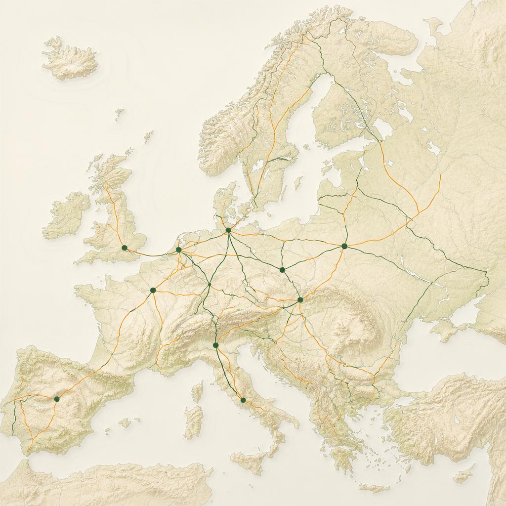 Map of Europe with BESO SPEED routes